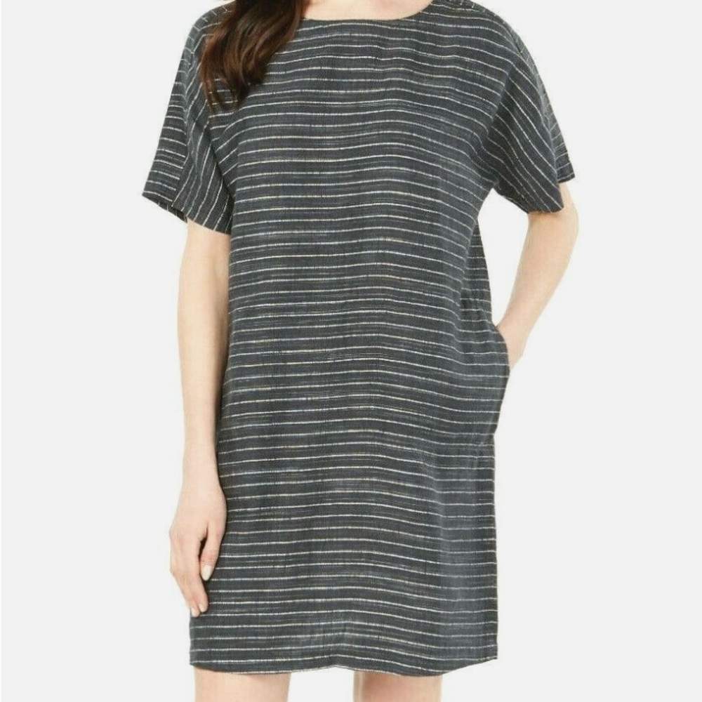 NWT Eileen Fisher Black and White Striped Dress